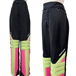 80s Sunice Snow Ski Pants Neon Vintage Retro Padded High Waisted